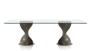 Modrest Cleveland - Contemporary Glass and Grey Ash Dining Table