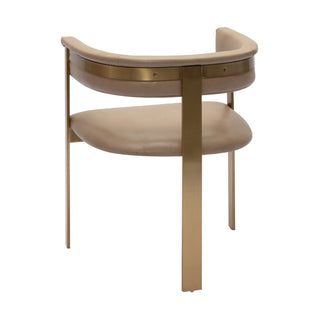 Modrest Boswell - Modern Brown Faux Leather + Gold Dining Chair