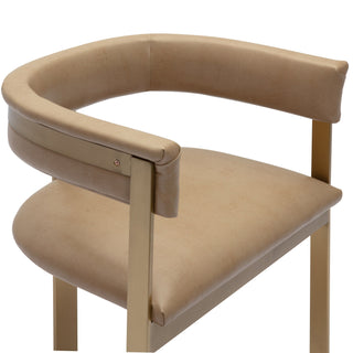 Modrest Boswell - Modern Brown Faux Leather + Gold Dining Chair