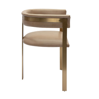 Modrest Boswell - Modern Brown Faux Leather + Gold Dining Chair
