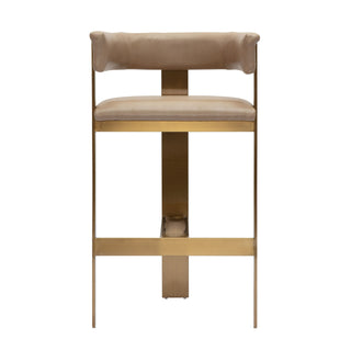 Modrest Boswell - Modern Brown Faux Leather + Gold Barstool
