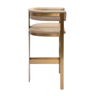 Modrest Boswell - Modern Brown Faux Leather + Gold Barstool