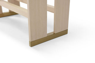 Modrest Florence - Modern Glass + Natural Oak + Gold Dining Table