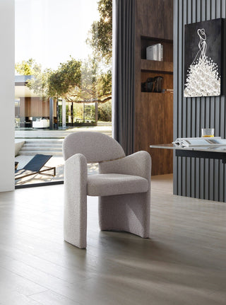 Modrest Ashley - Modern Beige Fabric + Brushed Brass Dining Chair