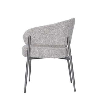 Modrest Thomas - Modern Grey Fabric + Pewter Dining Chair