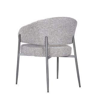 Modrest Thomas - Modern Grey Fabric + Pewter Dining Chair