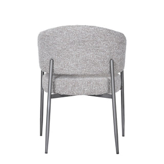 Modrest Thomas - Modern Grey Fabric + Pewter Dining Chair
