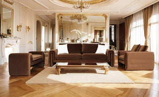 Divani Casa Bentley - Modern Brown Velvet Sofa