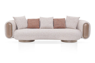 Divani Casa Raywood - Modern Multicolered Boucle Fabric + Ash Sofa