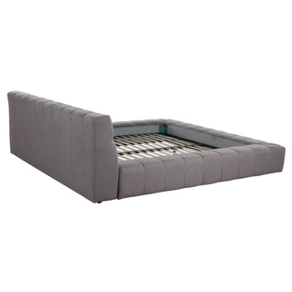 Divani Casa Tyree - Modern Tufted Grey Fabric Bed