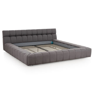 Divani Casa Tyree - Modern Tufted Grey Fabric Bed