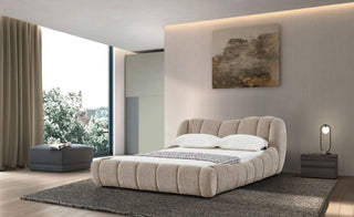 Modrest Janine - Modern Tan Fabric Bed (Queen Size)