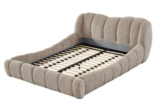 Modrest Janine - Modern Tan Fabric Bed (Queen Size)