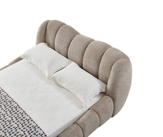Modrest Janine - Modern Tan Fabric Bed (Queen Size)