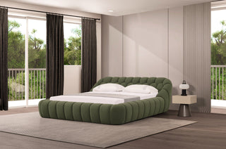 Divani Casa Yolonda - Modern Green Fabric Bed