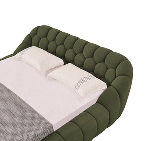 Divani Casa Yolonda - Modern Green Fabric Bed