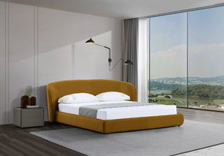 Modrest Lambert - Modern Burnt Orange Fabric Upholstered Bed