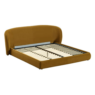 Modrest Lambert - Modern Burnt Orange Fabric Upholstered Bed