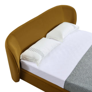 Modrest Lambert - Modern Burnt Orange Fabric Upholstered Bed