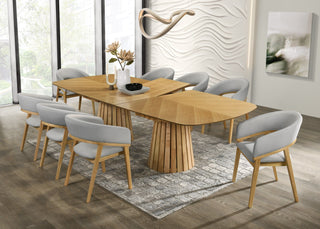 Modrest Truman - Mid-Century Modern Natural Oak Extendable Dining Table