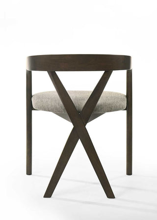 Modrest Weiss - Mid-Century Modern Light Grey Fabric + Wenge Dining Chair