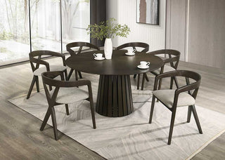 Modrest Weiss - Mid-Century Modern Light Grey Fabric + Wenge Dining Chair