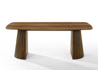 Modrest Sacks - Mid-Century Modern Green Fabric + Herringbone Walnut Dining Set