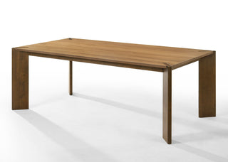 Modrest Edelman - Mid-Century Modern Brown Leatherette + Walnut Dining Set