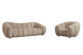 Divani Casa Suki - Modern Tan Fabric Sofa Set