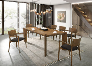 Modrest Edelman - Mid-Century Modern Brown Leatherette + Walnut Dining Chair
