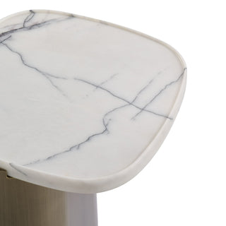 Yano - Modern White Marble + Antique Brass Coffee Table Set