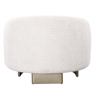 Thrive - Modern Beige Fabric + Antique Brass Accent Chair