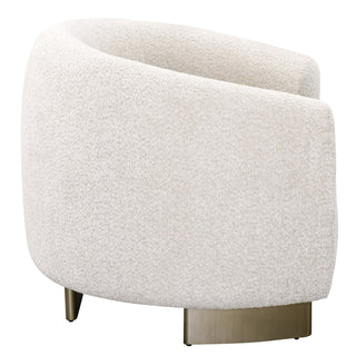 Thrive - Modern Beige Fabric + Antique Brass Accent Chair