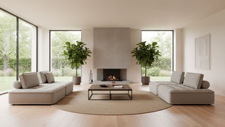 Nolden - Modern Grey Fabric Modular 4-Piece Sectional Sofa