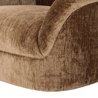 Sheth - Modern Brown Fabric Curved Sectional Sofa