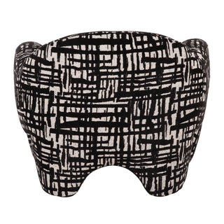 Hurd - Modern Black + Beige Pattern Fabric Accent Chair