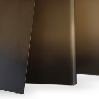 Clifford - Contemporary White Ceramic + Brushed Bronze Dining Table