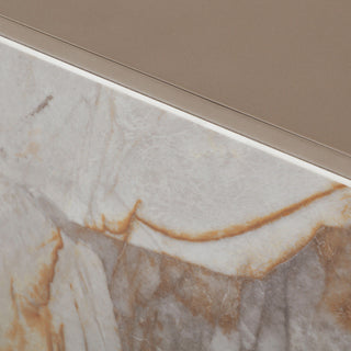 Dunster - Contemporary Beige Ceramic + Metallic Grey Buffet