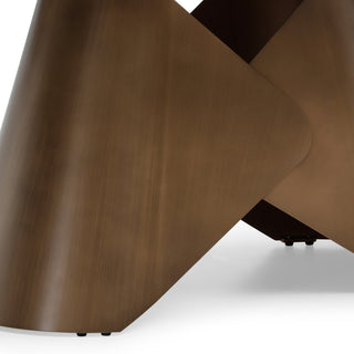 Chiswell - Contemporary White Ceramic + Brushed Brass Dining Table