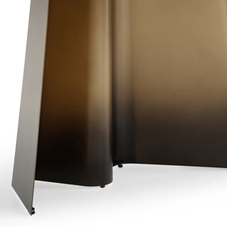 Clifford - Contemporary White Ceramic + Brushed Bronze Console Table