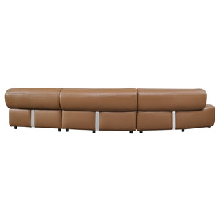 Stuart - Contemporary Brown Leather Left Facing Chaise Sectional Sofa