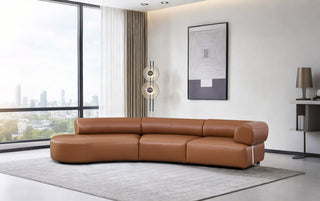Stuart - Contemporary Brown Leather Left Facing Chaise Sectional Sofa