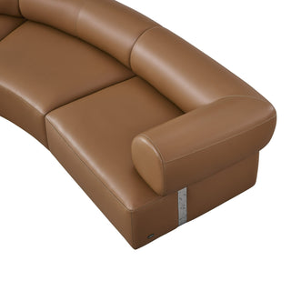 Stuart - Contemporary Brown Leather Left Facing Chaise Sectional Sofa
