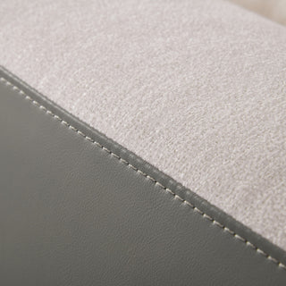 Falcone - Contemporary Off-White + Grey Bonded Leather Curved Sectional Sofa