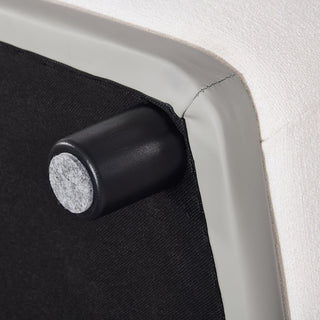 Falcone - Contemporary Off-White + Grey Bonded Leather Curved Sectional Sofa