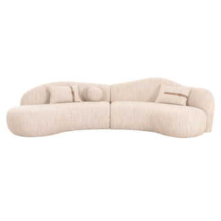Spiro Curved Sectional Sofa | Beige Fabric Modern Sofa