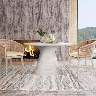 Fern 47" Outdoor Round Dining Table White