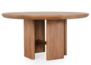 Selena Mango Wood 60" Round Dining Table Pottery Brown
