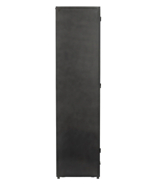 Nore Metal/Glass 2Dr 2 Dwr Tall Cabinet Blackened Steel