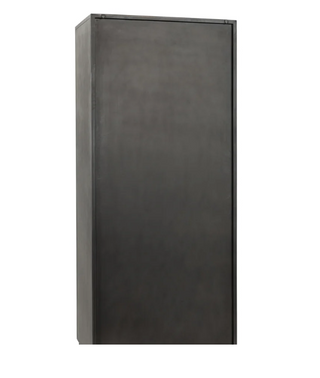 Nore Metal/Glass 2Dr 2 Dwr Tall Cabinet Blackened Steel